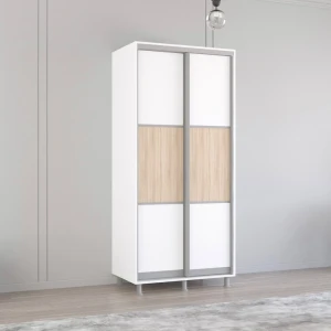 Dulap aron-p 1.0m - 1.8m uși glisante din pal orizontal (120x60x240h cm) anthracite
