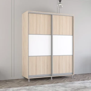 Шкаф aron-p 1.0m - 1.8m с раздвижными дверями из лдсп горизонтальный (170x60x210h cm) sonoma