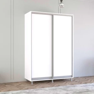 Шкаф aron-s с раздвижными дверями из лдсп (160x60x200h см) белый бриллиант