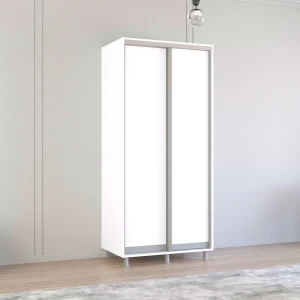 Шкаф aron-s с раздвижными дверями из лдсп (100x60x210h см) белый бриллиант