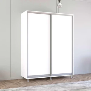 Шкаф aron-s с раздвижными дверями из лдсп (180x60x210h см) белый бриллиант