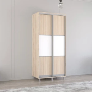 Dulap aron-s 1.0m - 1.8m uși glisante din pal orizontal (100x60x200h cm) sonoma