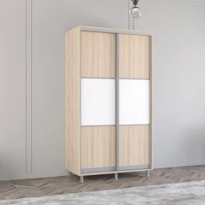 Dulap aron-s 1.0m - 1.8m uși glisante din pal orizontal (120x60x200h cm) sonoma