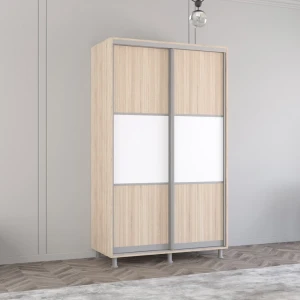 Dulap aron-s 1.0m - 1.8m uși glisante din pal orizontal (130x60x230h cm) sonoma