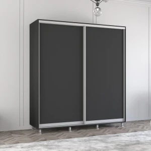 Dulap aron-s uși glisante din pal (190x60x230h cm) anthracite