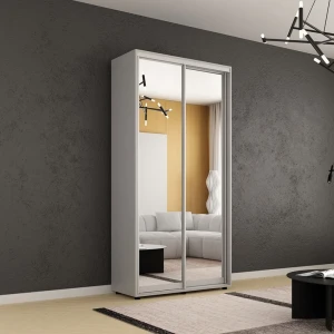 Dulap compact uși glisante oglinzi (110x45x220h cm) grey