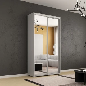 Dulap compact uși glisante oglinzi (120x45x220h cm) grey