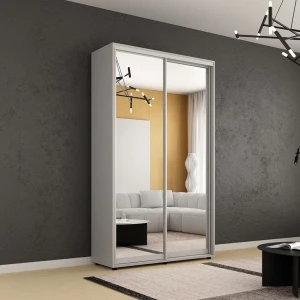 Dulap compact uși glisante oglinzi (130x45x220h cm) grey