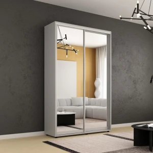 Dulap compact uși glisante oglinzi (140x45x240h cm) grey