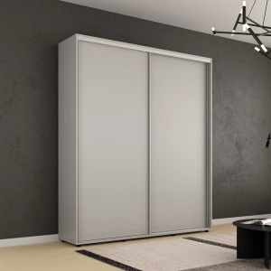 Шкаф компакт с раздвижными дверями лдсп без орнамента (180x45x230h см) серый Thumbnail 1