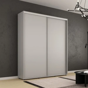 Шкаф компакт с раздвижными дверями лдсп без орнамента (190x45x220h см) серый