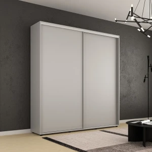 Шкаф компакт с раздвижными дверями лдсп без орнамента (210x45x220h см) серый