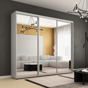Dulap compact uși glisante oglinzi (250x45x220h cm) grey Thumbnail 1