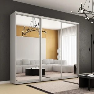 Dulap compact uși glisante oglinzi (270x45x220h cm) grey