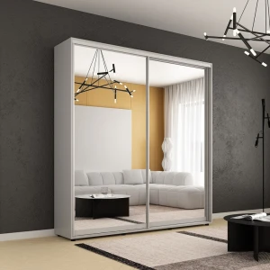 Dulap compact uși glisante oglinzi (210x45x220h cm) grey
