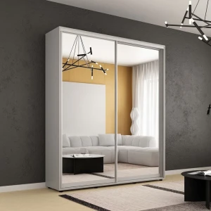 Dulap compact uși glisante oglinzi (220x45x240h cm) grey Thumbnail 1