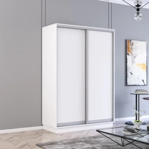 Dulap fox uși glisante din pal (130x60x230h cm) alb