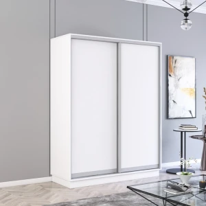 Dulap fox uși glisante din pal (160x60x240h cm) alb