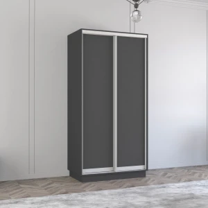 Dulap fox uși glisante din pal (100x60x200h cm) anthracite