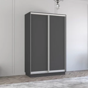 Dulap fox uși glisante din pal (130x60x200h cm) anthracite