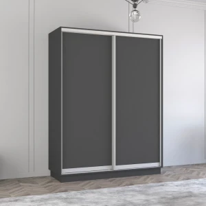 Dulap fox uși glisante din pal (160x60x200h cm) anthracite