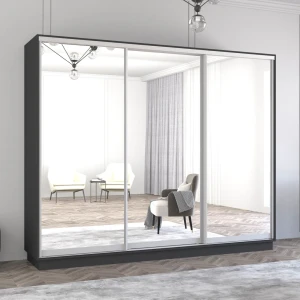 Dulap fox uși glisante din oglinzi (260x60x220h cm) anthracite