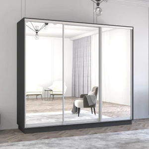 Dulap fox uși glisante din oglinzi (240x60x230h cm) anthracite