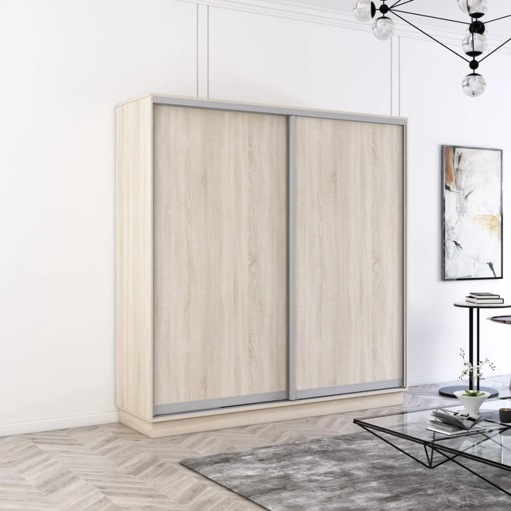 Шкаф fox с раздвижными дверями из лдсп (190x60x200h см) белый 4