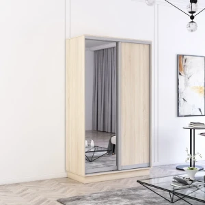 Шкаф fox с раздвижными зеркальными дверями и лдсп (110x60x230h см) сонома