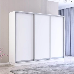 Dulap fox uși glisante din pal (260x60x210h cm) alb