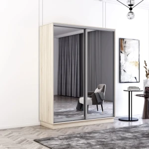 Dulap fox uși glisante din oglinzi (160x60x230h cm) sonoma
