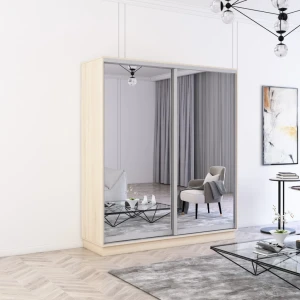 Dulap fox uși glisante din oglinzi (180x60x230h cm) sonoma