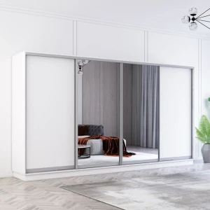 Dulap fox uși glisante din oglindă și pal (380x60x240h cm) sonoma Thumbnail 1