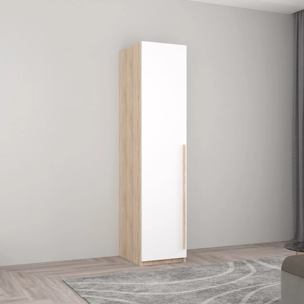 Dulap smart-home 0.40x0.56x2.0h m. cu bară p/u umerașe alb/anthracite 2
