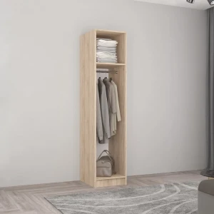 Dulap smart-home 0.40x0.56x2.0h m. cu bară p/u umerașe alb/anthracite Thumbnail 3
