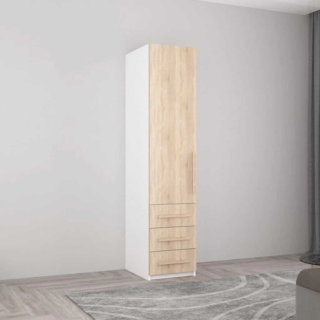 Шкаф smart-home 0.40x0.56x2.0h м. с полками и ящиками белый/антрацит 4