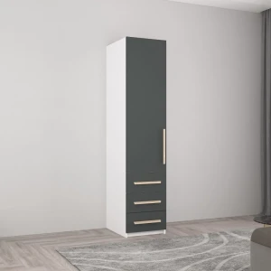 Шкаф smart-home 0.40x0.56x2.0h м. с полками и ящиками белый/антрацит Thumbnail 6
