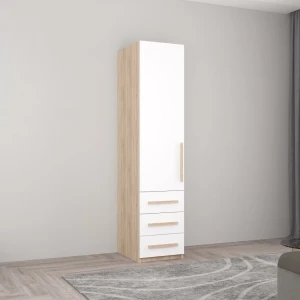 Шкаф smart-home 0.40x0.56x2.0h м. с полками и ящиками белый/антрацит Thumbnail 1