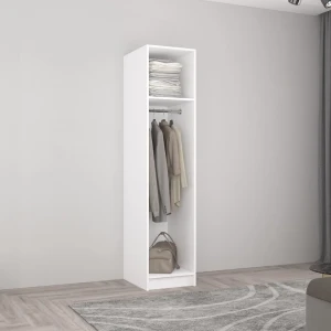 Шкаф smart-home 0.50x0.56x2.0h м. с перекладиной для вешалок белый/антрацит Thumbnail 3