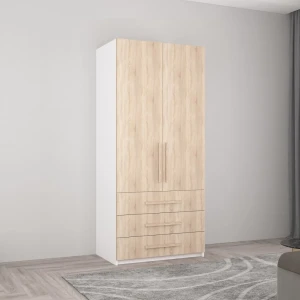 Dulap smart-home 0.90x0.56x2.0h m. cu polițe și sertare sonoma/alb Thumbnail 1