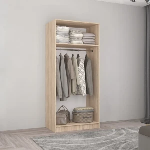 Dulap smart-home 0.90x0.56x2.0h m. cu bară p/u umerașe alb/anthracite Thumbnail 5