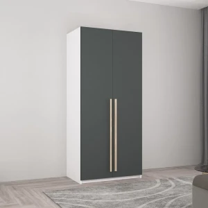 Шкаф smart-home 1x0.56x2.0h м. с полками белый/антрацит Thumbnail 1