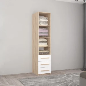 Dulap smart-home 0.50x0.56x2.0h m. cu polițe și sertare alb/anthracite Thumbnail 4