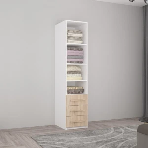 Dulap smart-home 0.50x0.56x2.0h m. cu polițe și sertare alb/anthracite Thumbnail 6