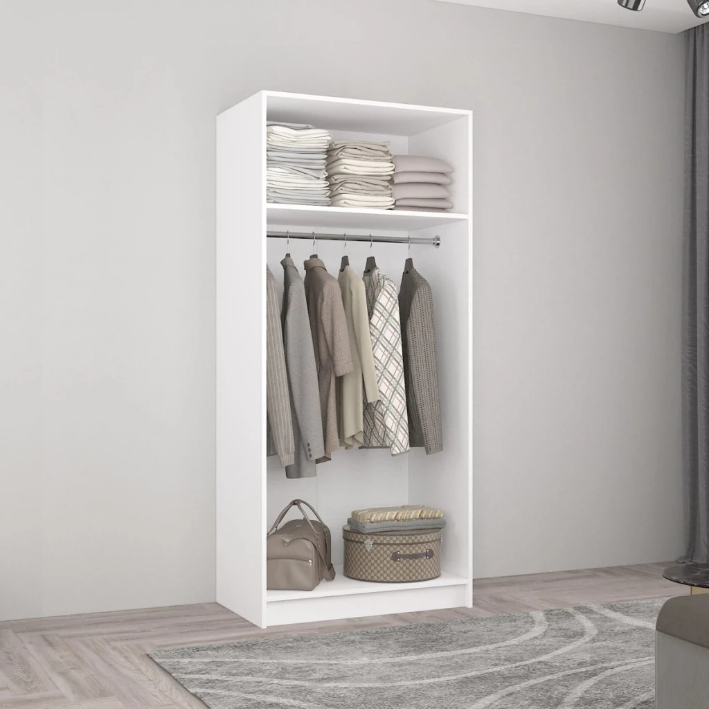 Шкаф smart-home 0.80x0.56x2.0h м. с перекладиной для вешалок белый/антрацит 5