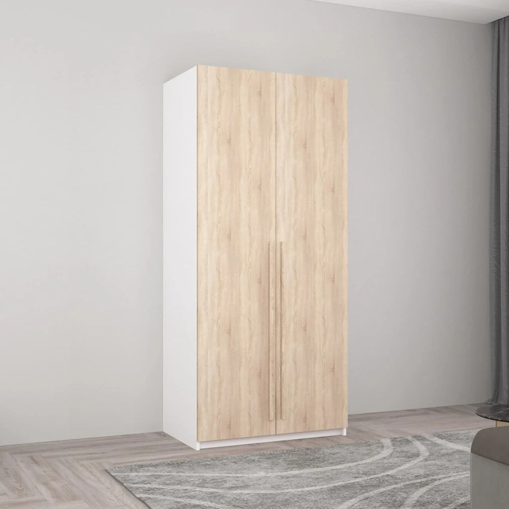 Шкаф smart-home 0.80x0.56x2.0h м. с перекладиной для вешалок белый/антрацит 6