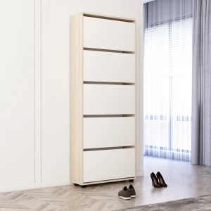 Pantofar leo 60x27x203h cm sonoma/white