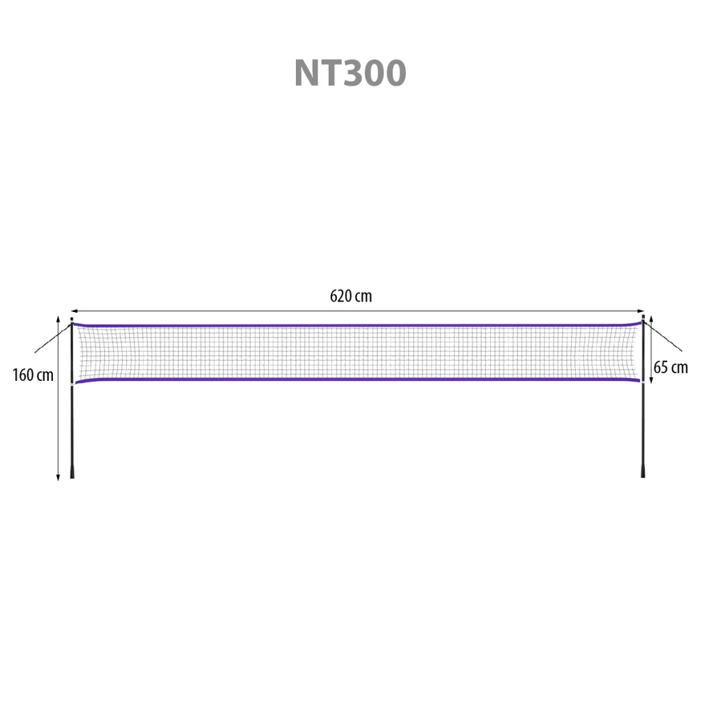 Сетка для бадминтона 600x60cm + full cover nt300 nils 4