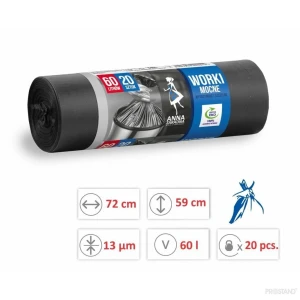 Пакеты для мусора 60л. 20 шт. wns-2214   /25