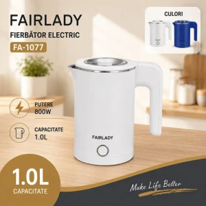 Fierbător electric fa-1077, alb/albastru